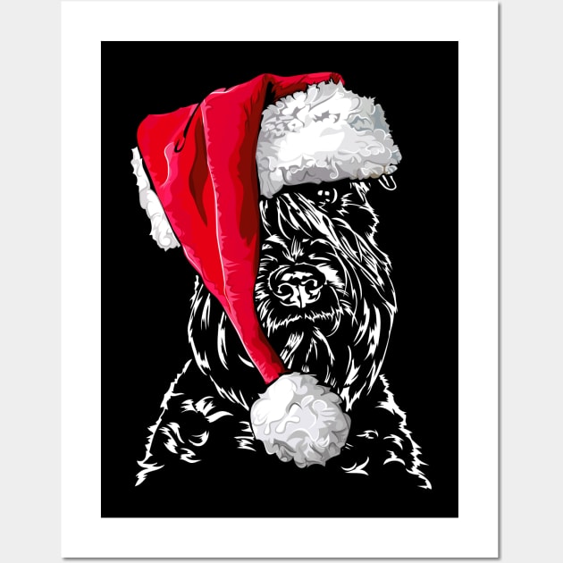 Soft Coated Wheaten Terrier Santa Christmas dog Wall Art by wilsigns